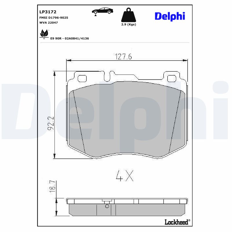 Delphi Diesel Remblokset LP3172