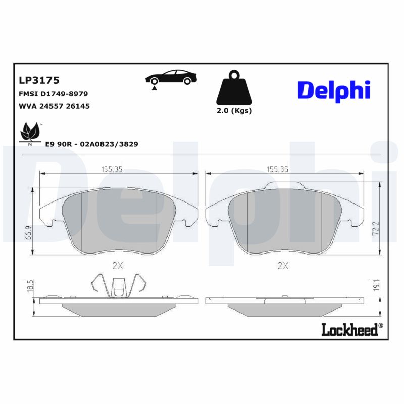 Delphi Diesel Remblokset LP3175