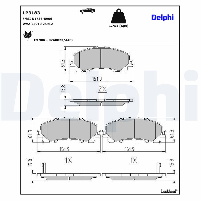 Delphi Diesel Remblokset LP3183