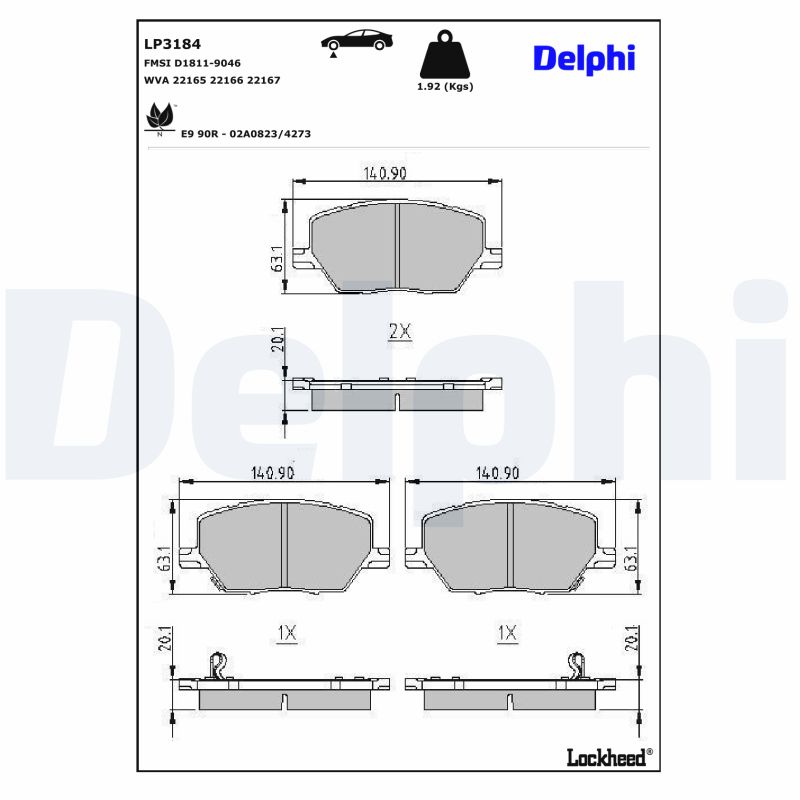 Delphi Diesel Remblokset LP3184