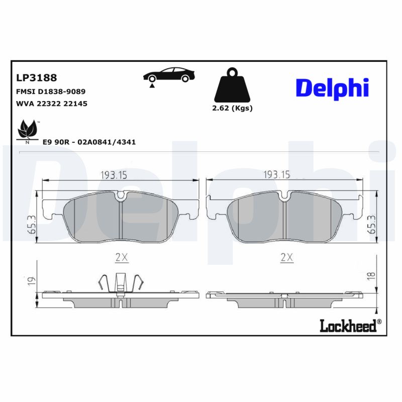 Delphi Diesel Remblokset LP3188