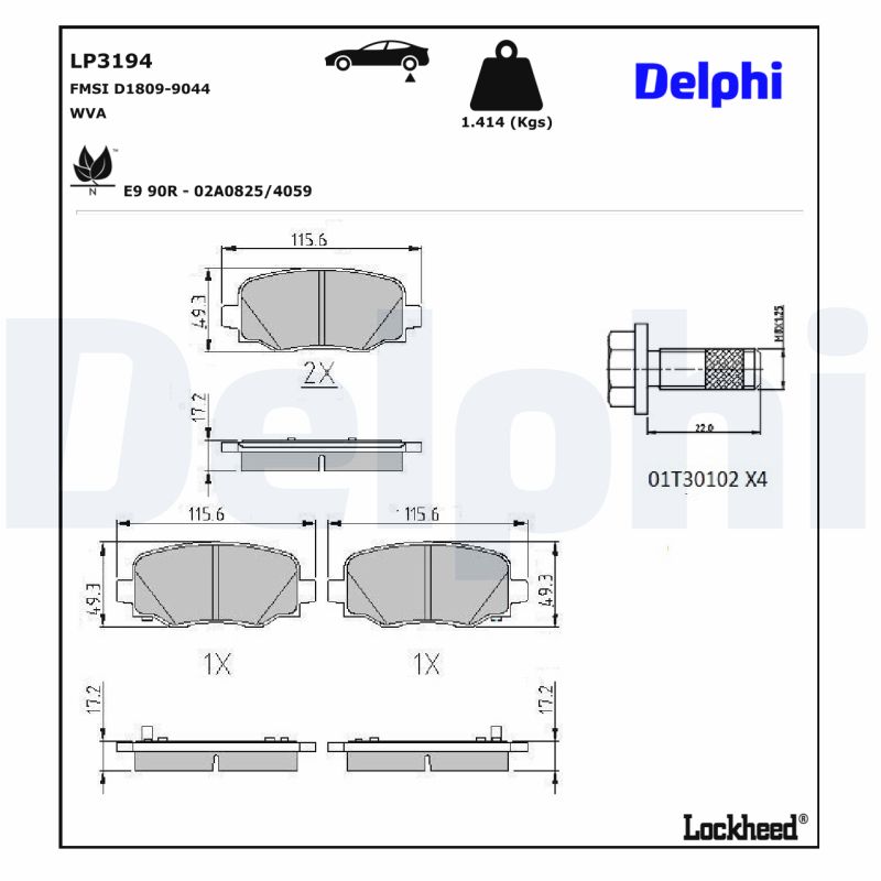 Delphi Diesel Remblokset LP3194