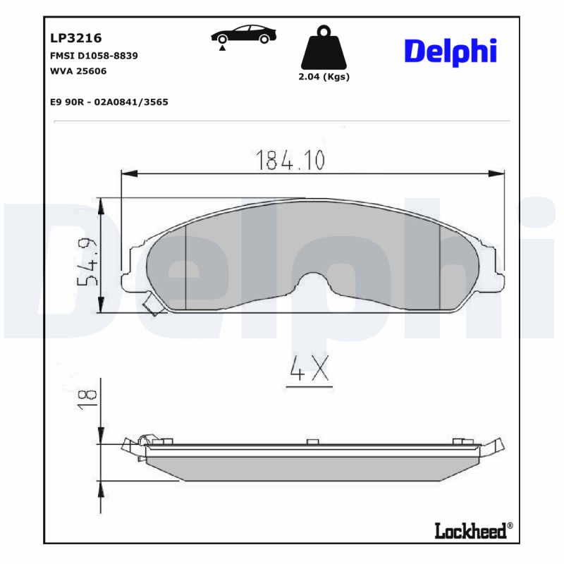 Remblokset Delphi Diesel LP3216