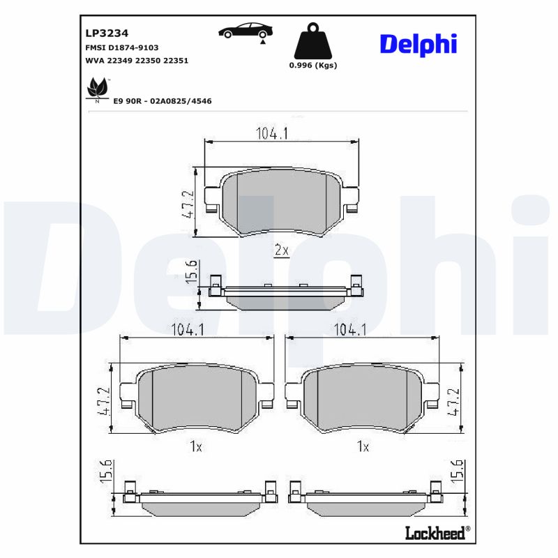 Delphi Diesel Remblokset LP3234