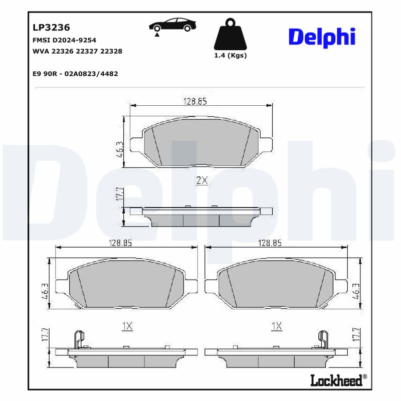 Delphi Diesel Remblokset LP3236