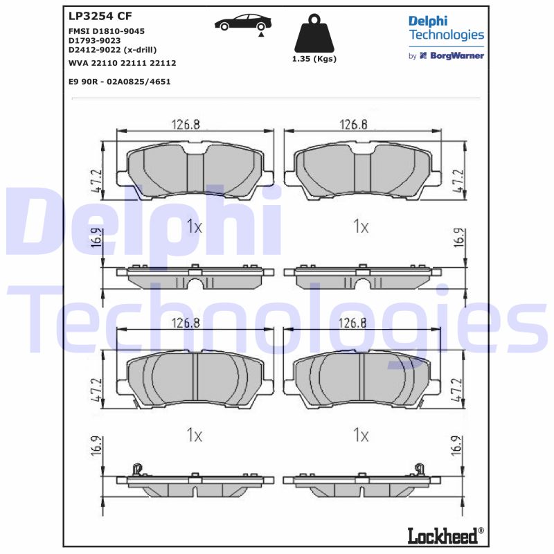 Remblokset Delphi Diesel LP3254