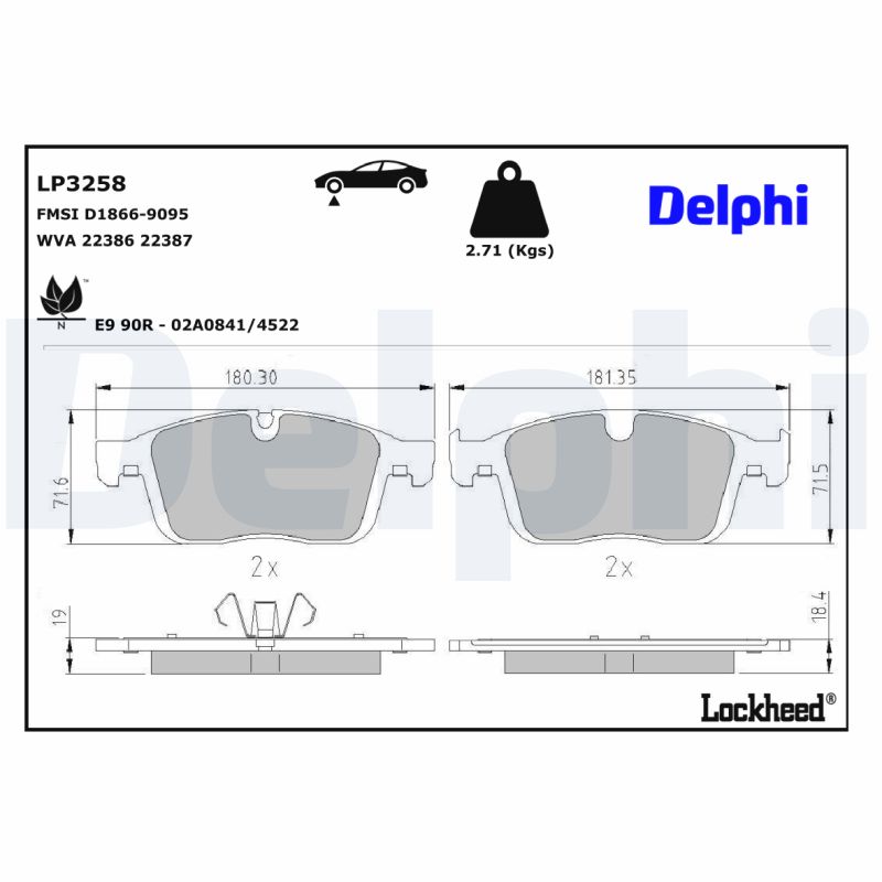 Delphi Diesel Remblokset LP3258