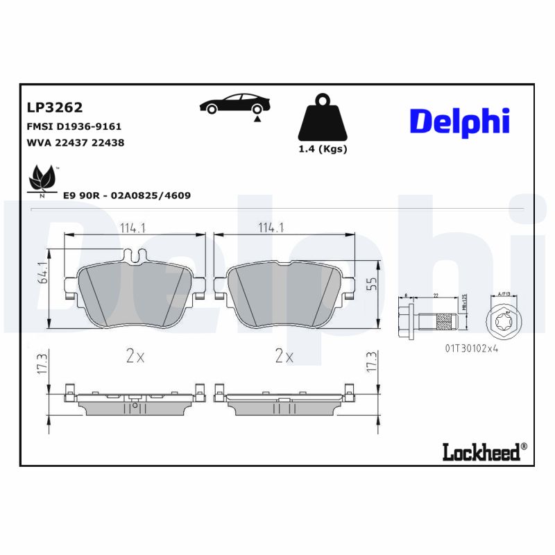 Delphi Diesel Remblokset LP3262
