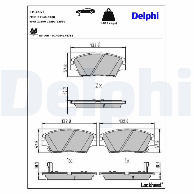 Delphi Diesel Remblokset LP3263