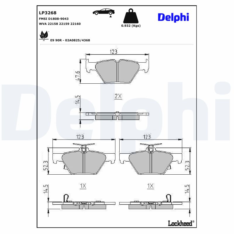 Delphi Diesel Remblokset LP3268