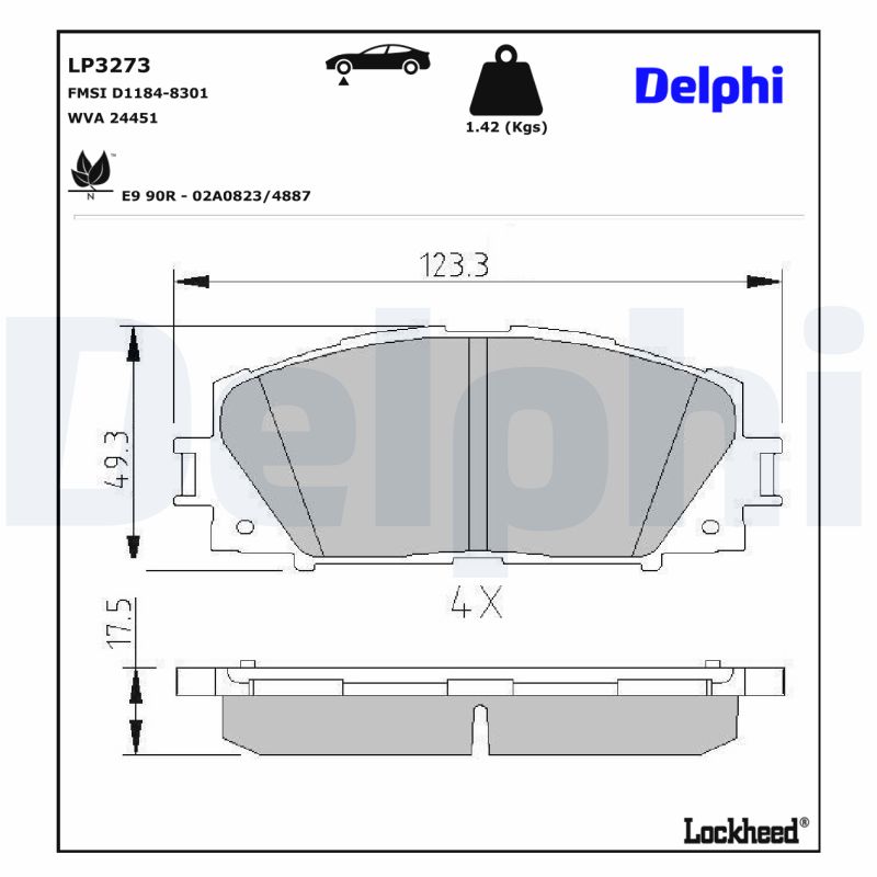 Delphi Diesel Remblokset LP3273