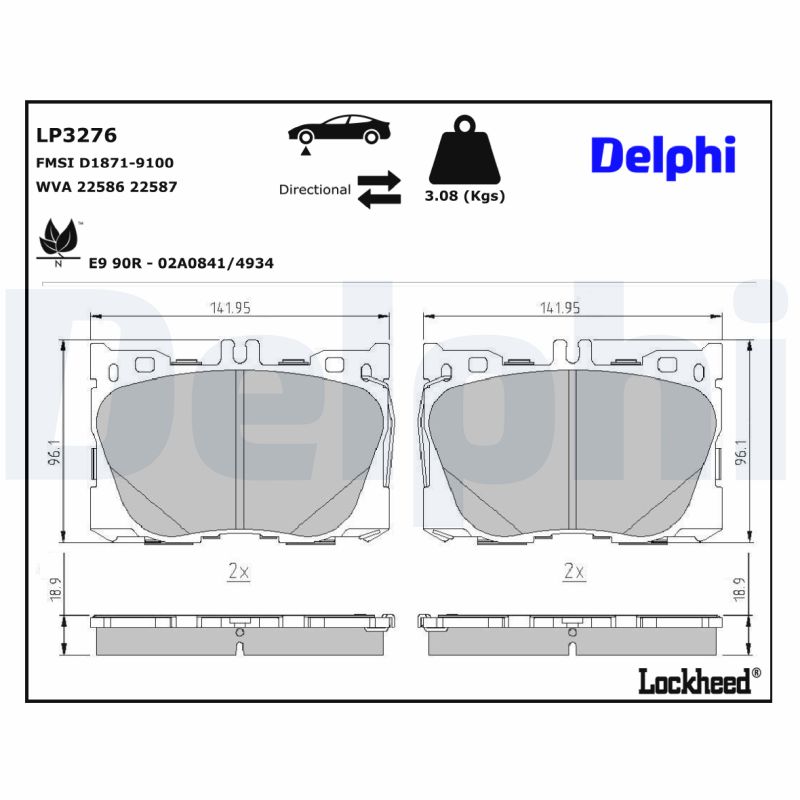 Delphi Diesel Remblokset LP3276