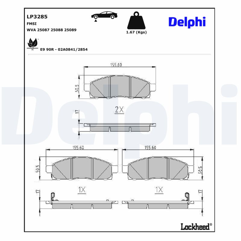 Delphi Diesel Remblokset LP3285