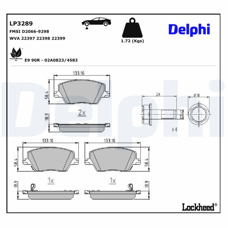 Delphi Diesel Remblokset LP3289