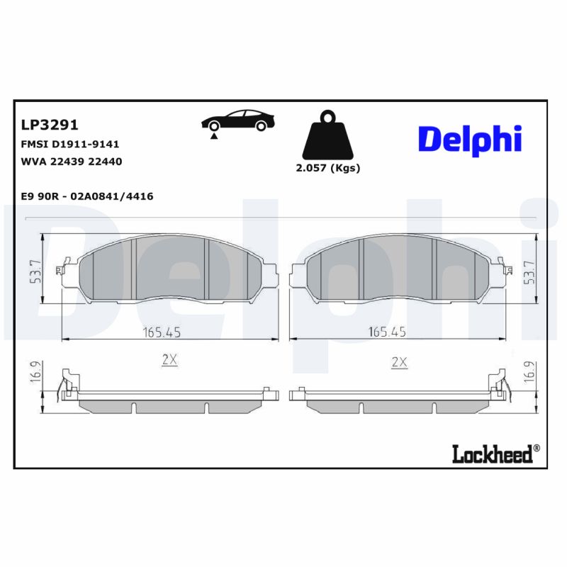 Delphi Diesel Remblokset LP3291