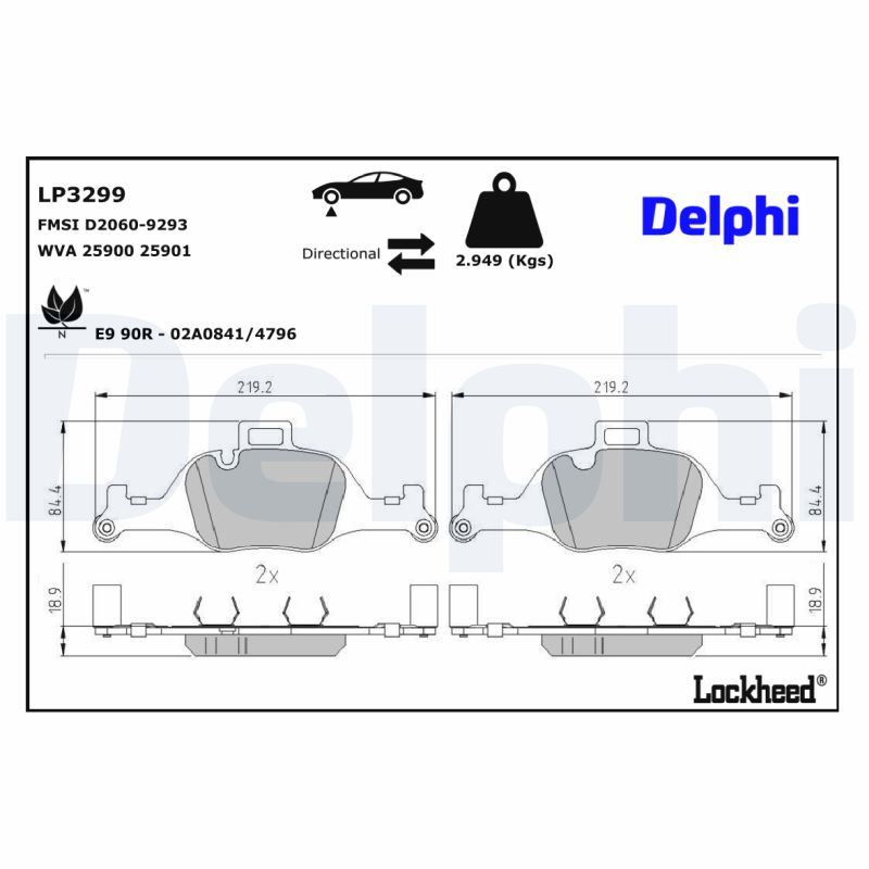 Delphi Diesel Remblokset LP3299