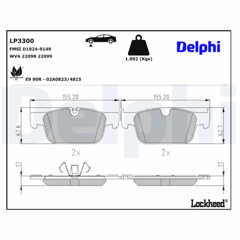 Delphi Diesel Remblokset LP3300