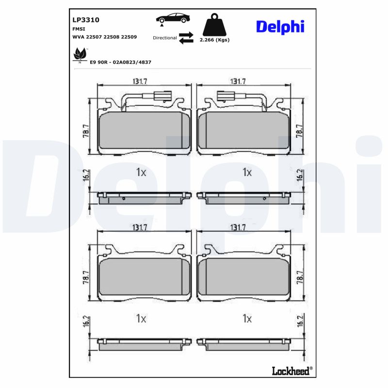 Delphi Diesel Remblokset LP3310