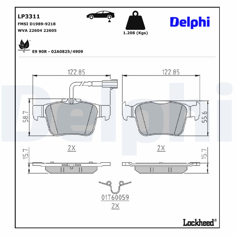 Delphi Diesel Remblokset LP3311