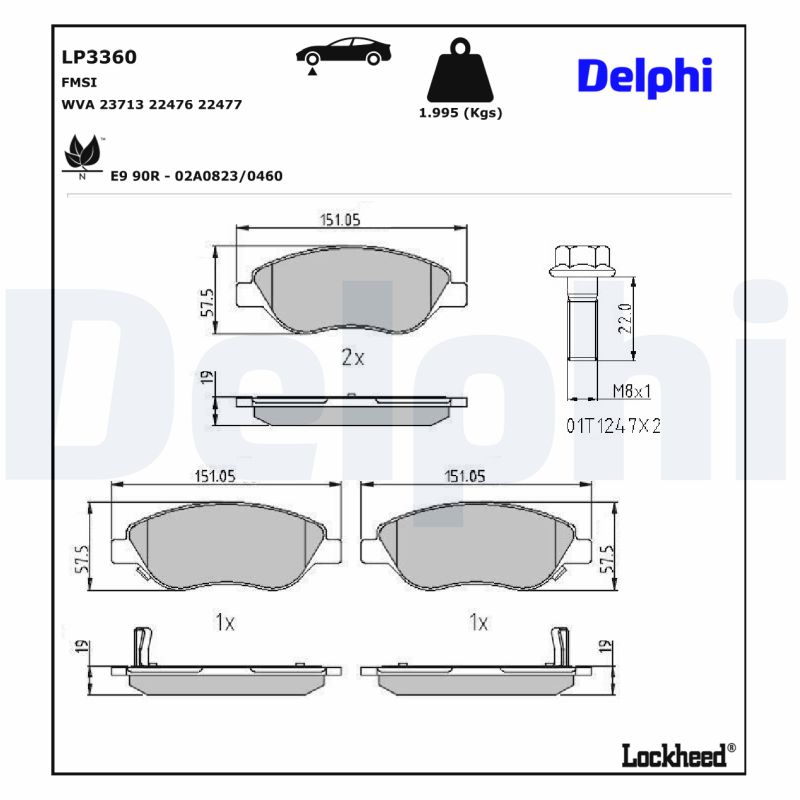 Delphi Diesel Remblokset LP3360