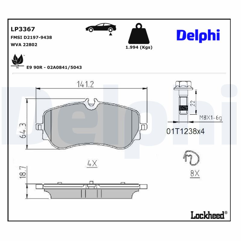 Delphi Diesel Remblokset LP3367