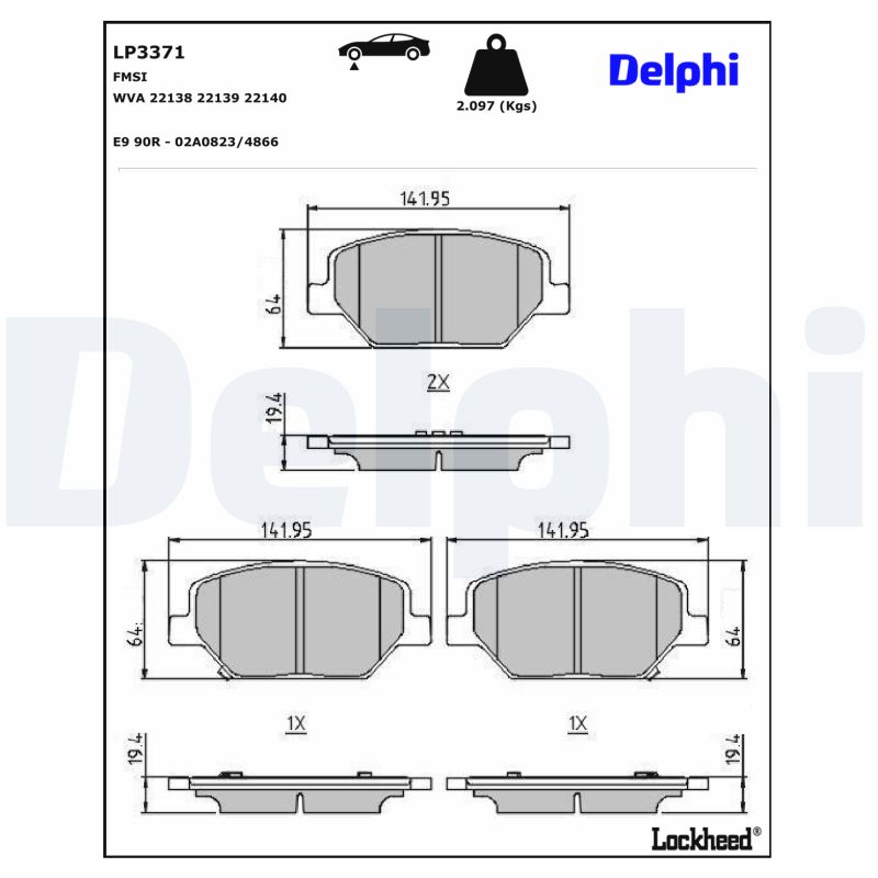 Delphi Diesel Remblokset LP3371
