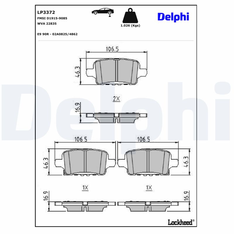 Delphi Diesel Remblokset LP3372