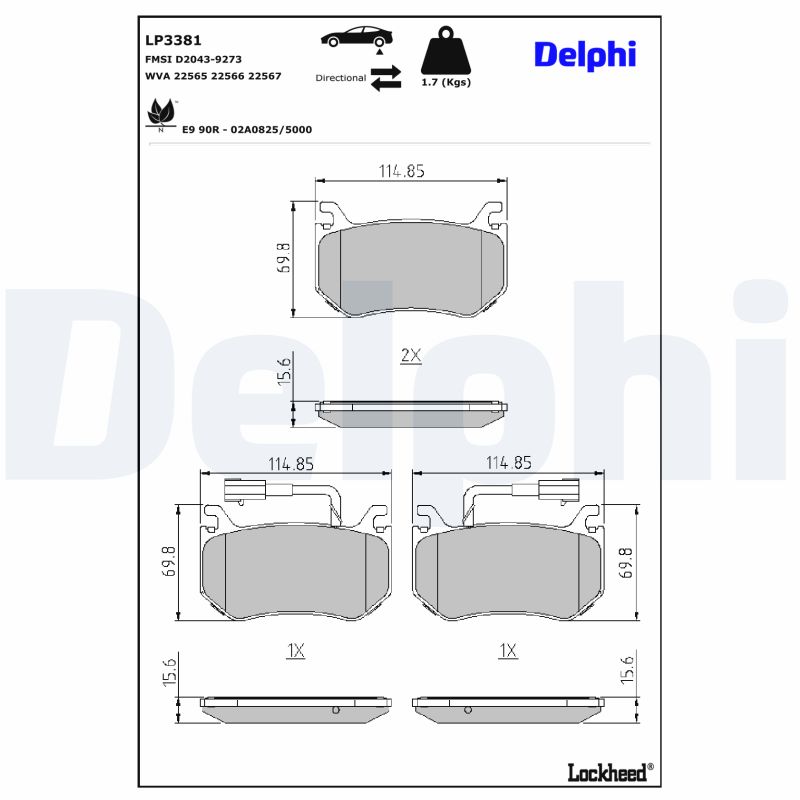 Delphi Diesel Remblokset LP3381