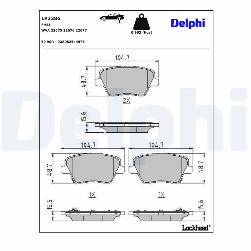 Delphi Diesel Remblokset LP3386