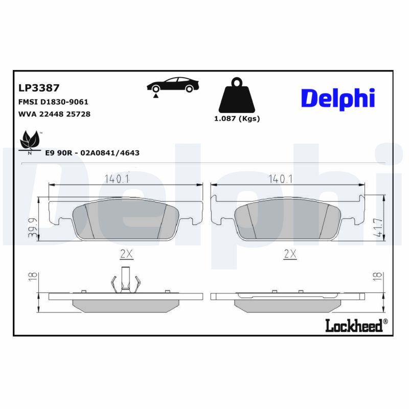 Delphi Diesel Remblokset LP3387