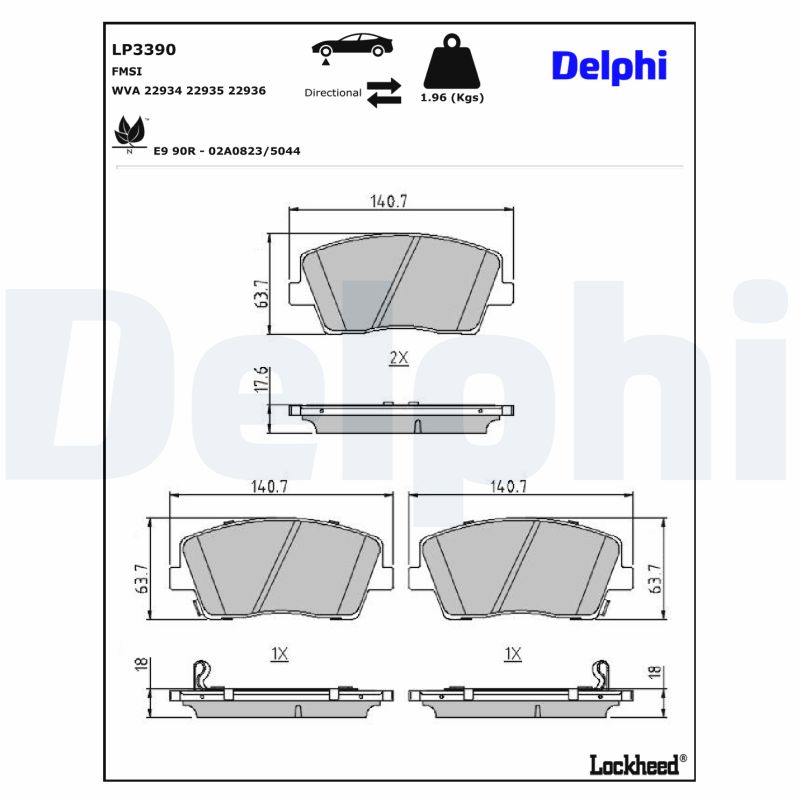 Delphi Diesel Remblokset LP3390