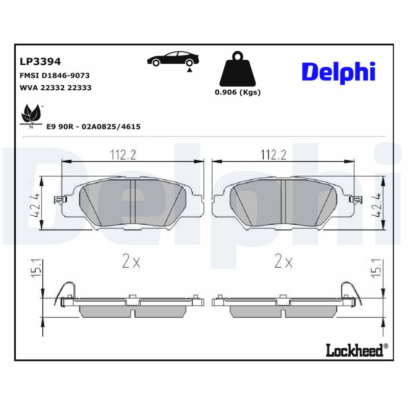 Delphi Diesel Remblokset LP3394