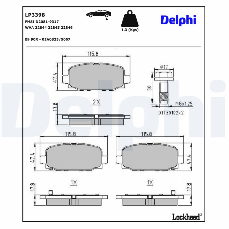 Delphi Diesel Remblokset LP3398