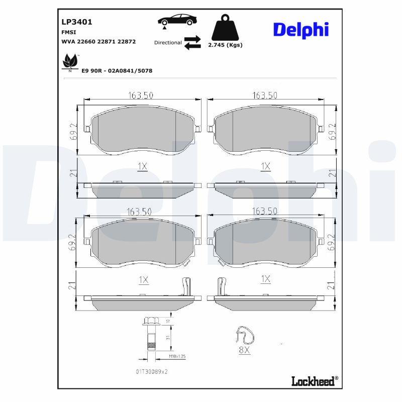 Delphi Diesel Remblokset LP3401