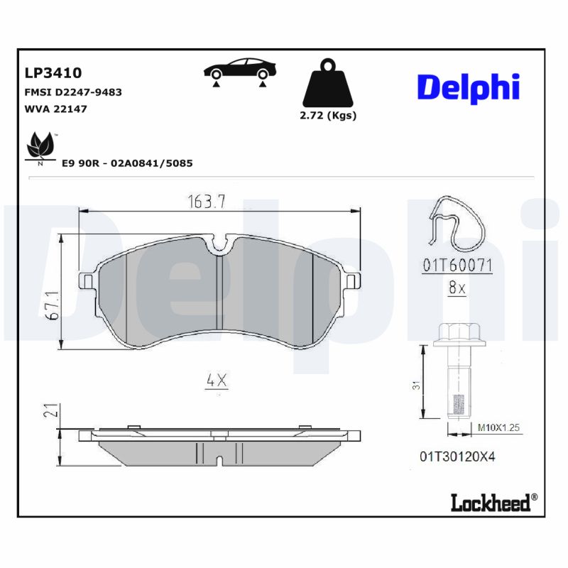 Delphi Diesel Remblokset LP3410