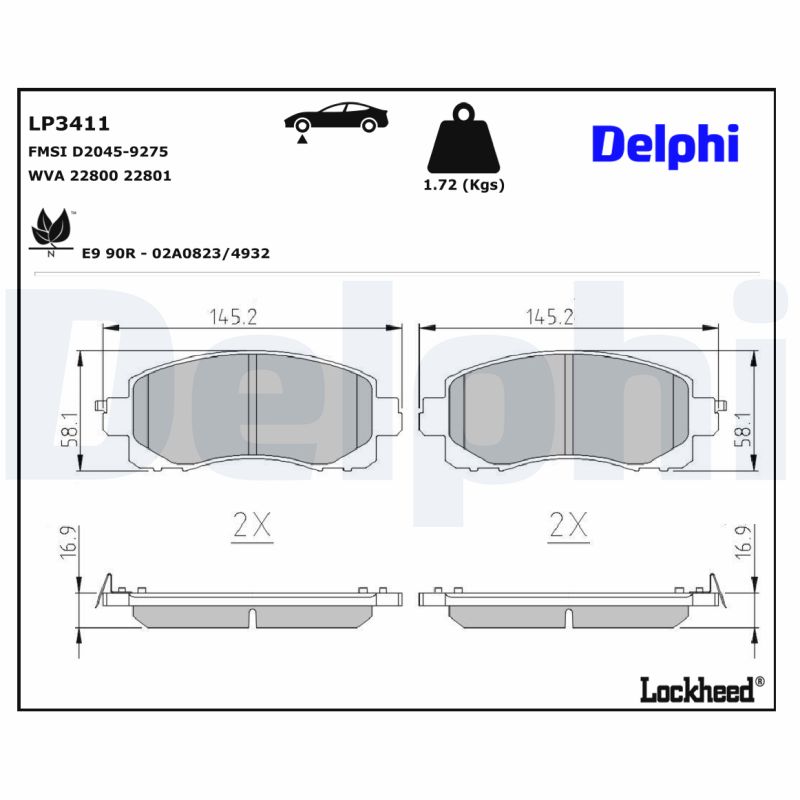 Delphi Diesel Remblokset LP3411