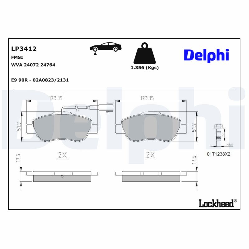 Delphi Diesel Remblokset LP3412