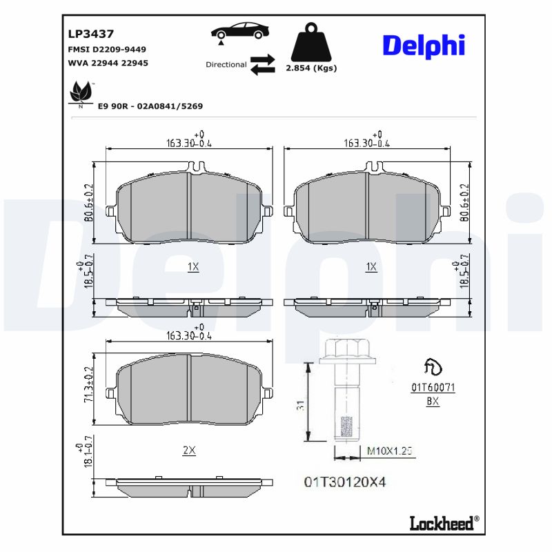 Delphi Diesel Remblokset LP3437