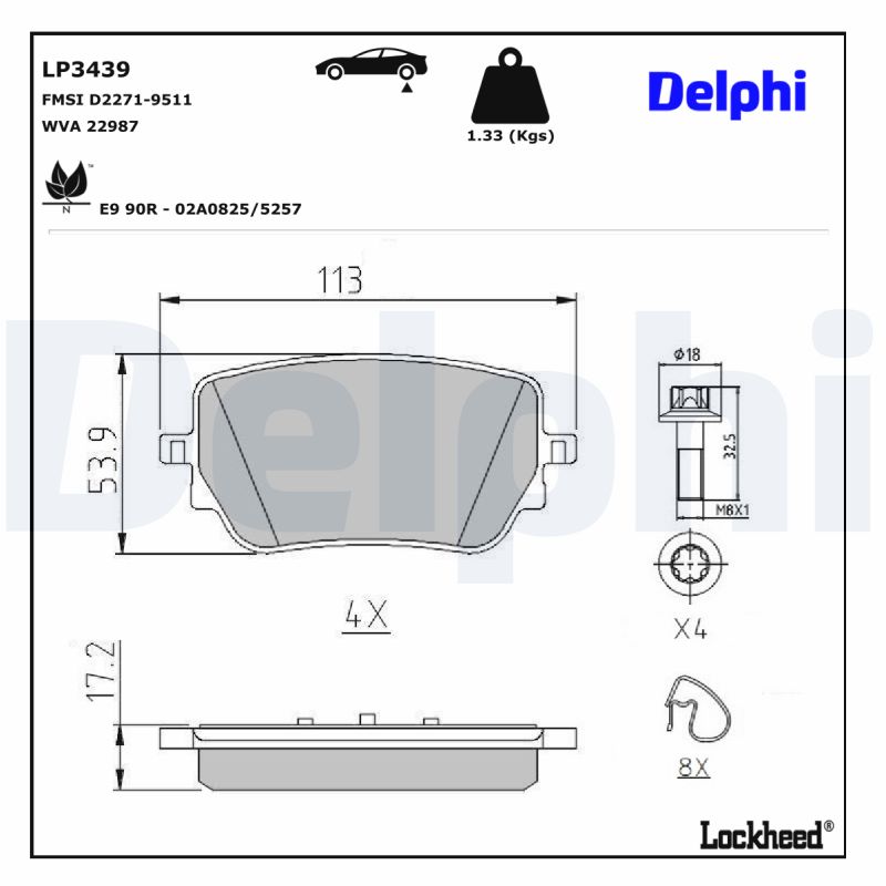 Delphi Diesel Remblokset LP3439