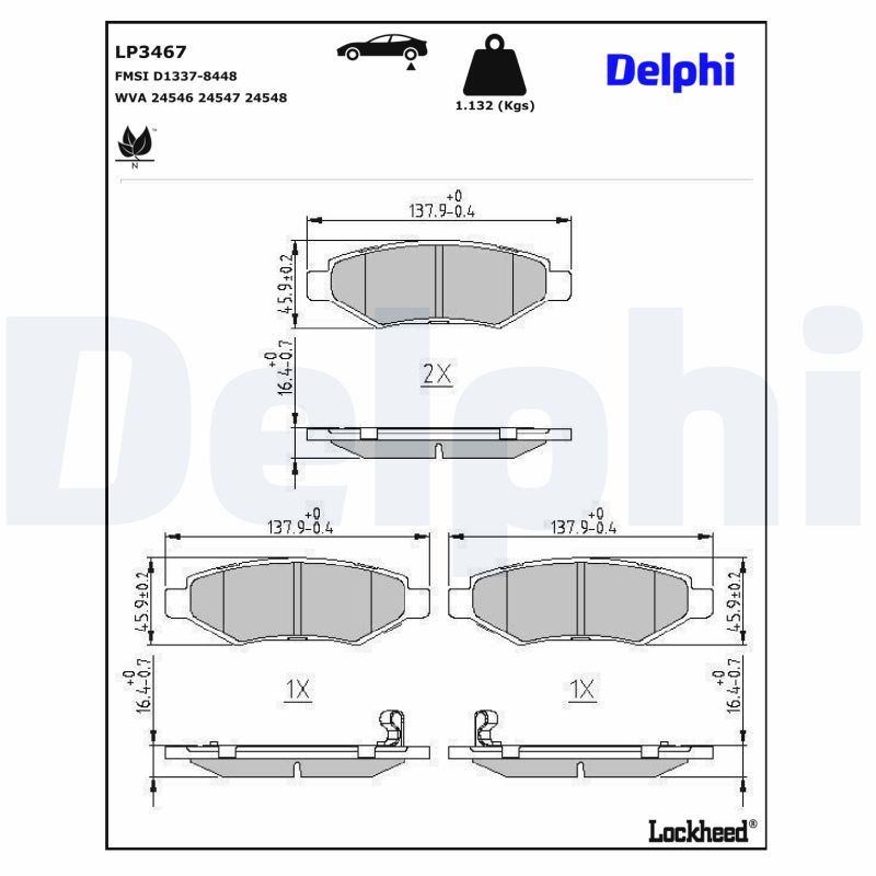 Remblokset Delphi Diesel LP3467