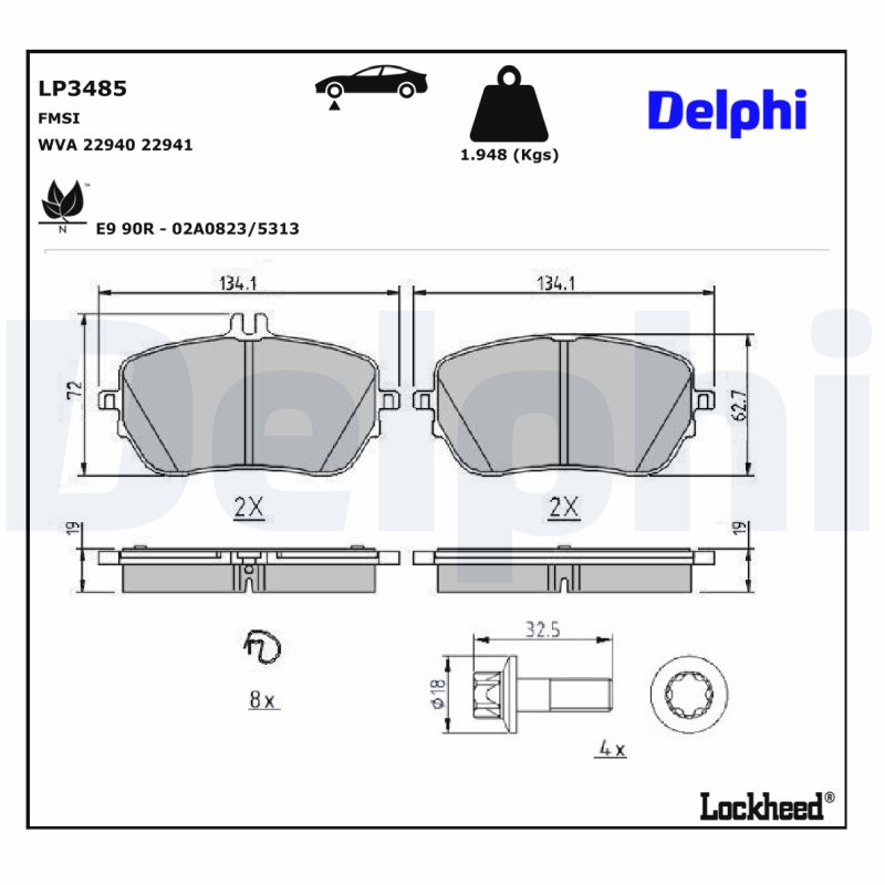 Delphi Diesel Remblokset LP3485