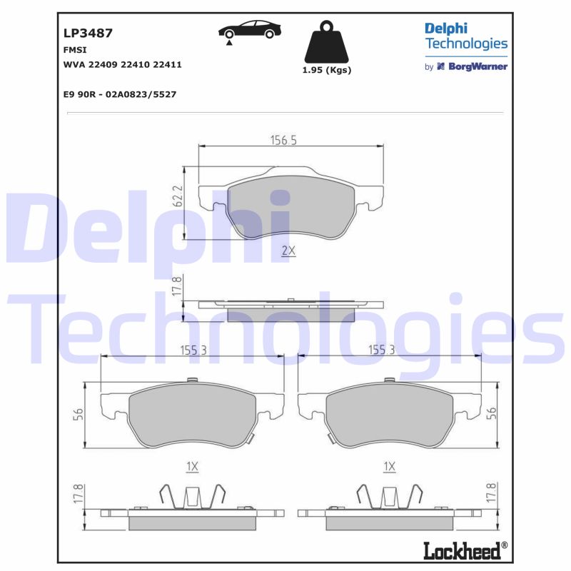 Remblokset Delphi Diesel LP3487