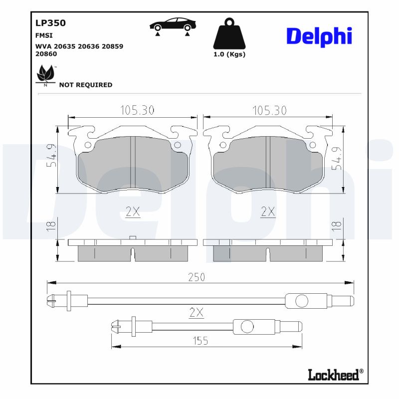 Delphi Diesel Remblokset LP350
