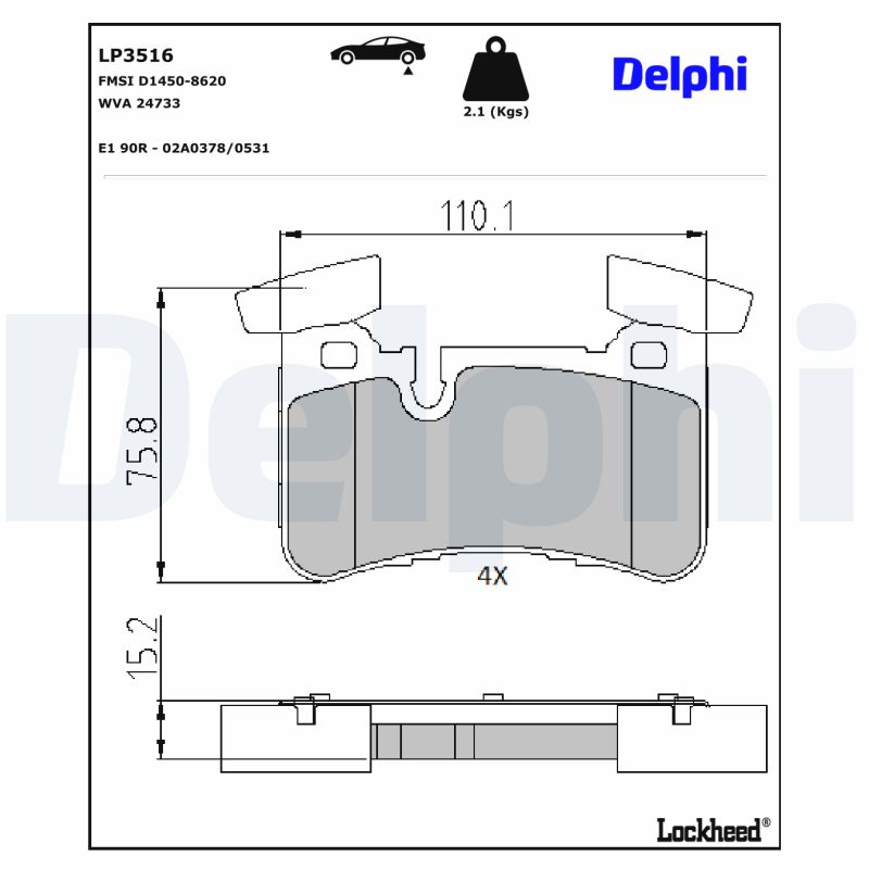 Delphi Diesel Remblokset LP3516