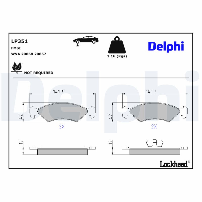 Remblokset Delphi Diesel LP351