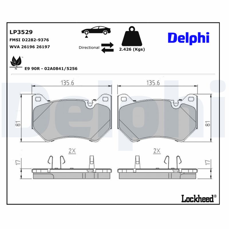 Delphi Diesel Remblokset LP3529
