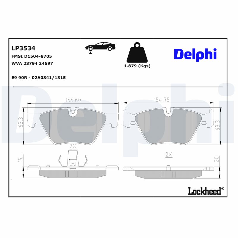Delphi Diesel Remblokset LP3534