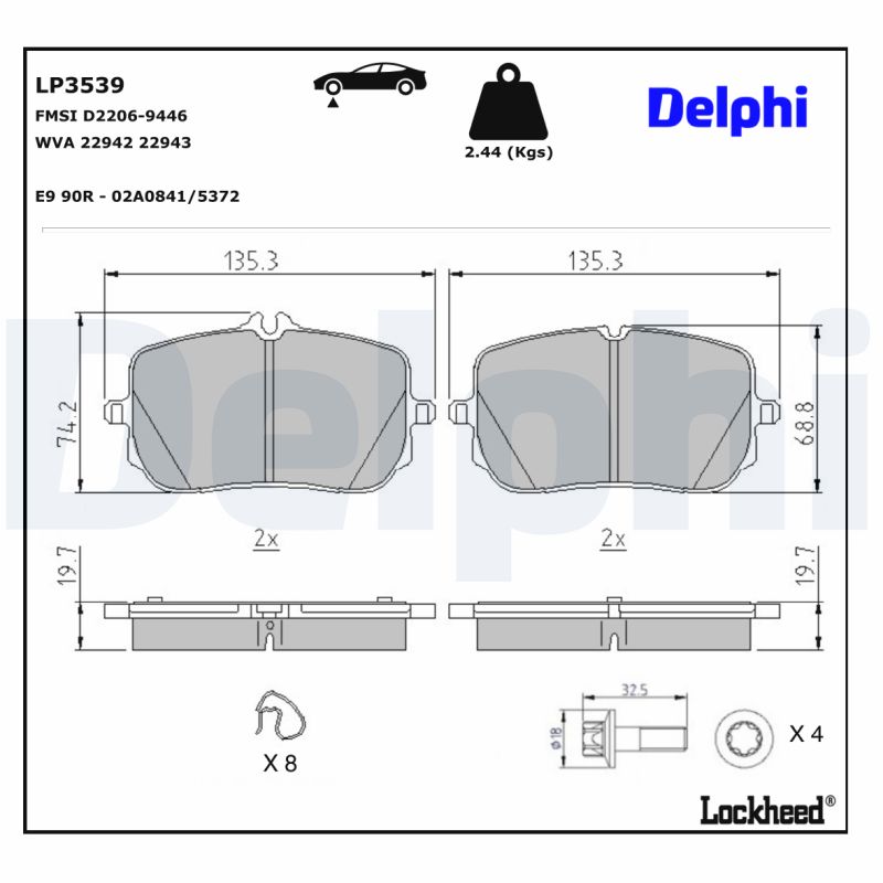 Delphi Diesel Remblokset LP3539