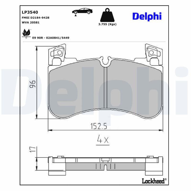 Delphi Diesel Remblokset LP3540