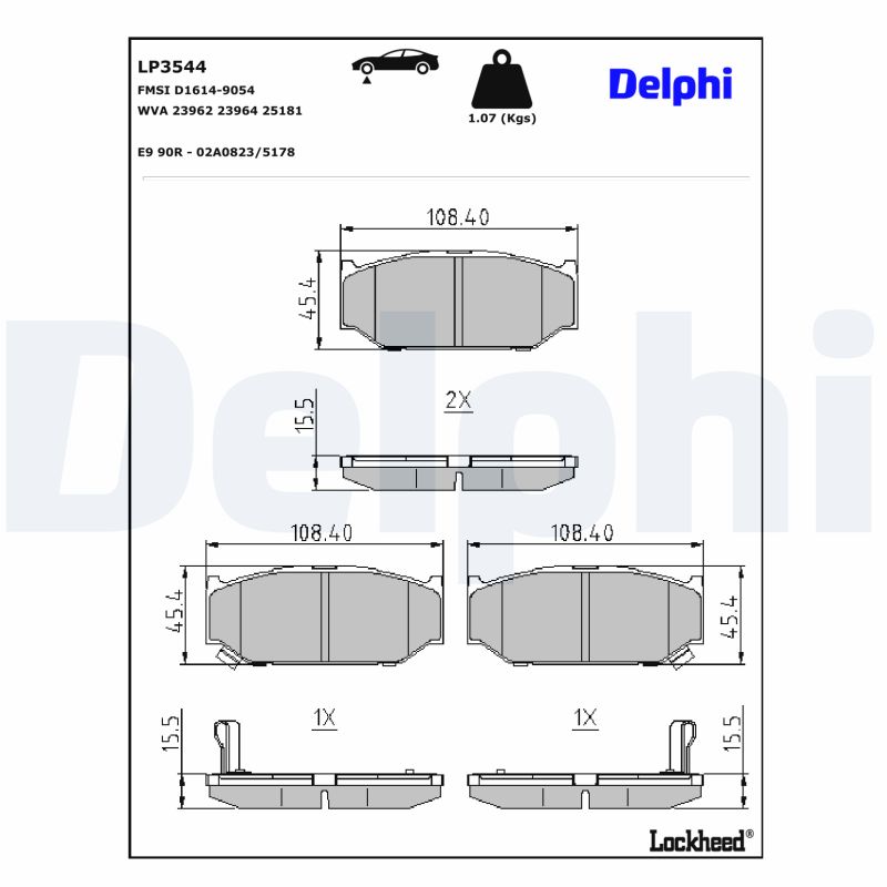 Delphi Diesel Remblokset LP3544